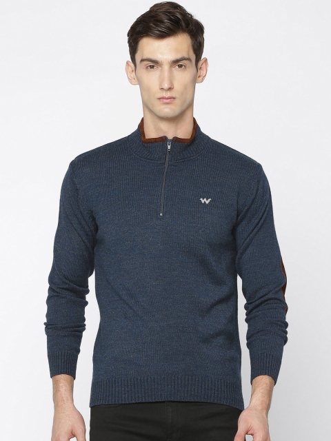 

Wildcraft Men Blue Solid E Patch Sweater