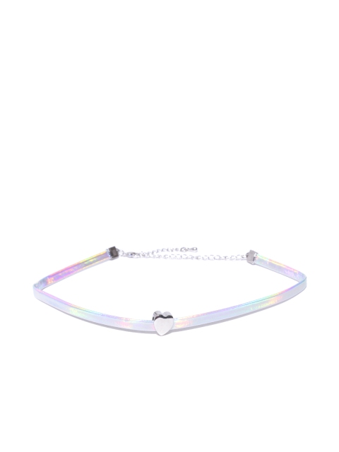 

FOREVER 21 Silver-Toned Iridescent Choker Necklace