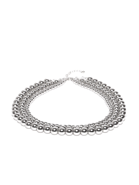 

FOREVER 21 Silver-Toned Multistranded Collar Necklace