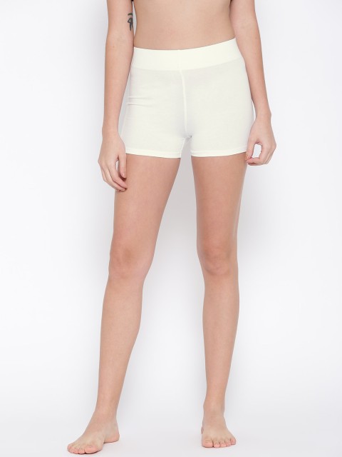 

FOREVER 21 Women White Solid Cycling Shorts
