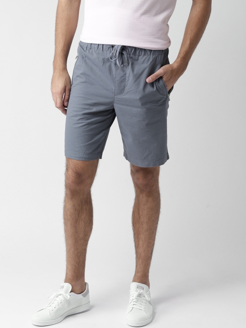 

FOREVER 21 Men Blue Solid Shorts