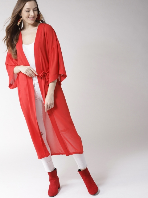 

FOREVER 21 Red Longline Shrug