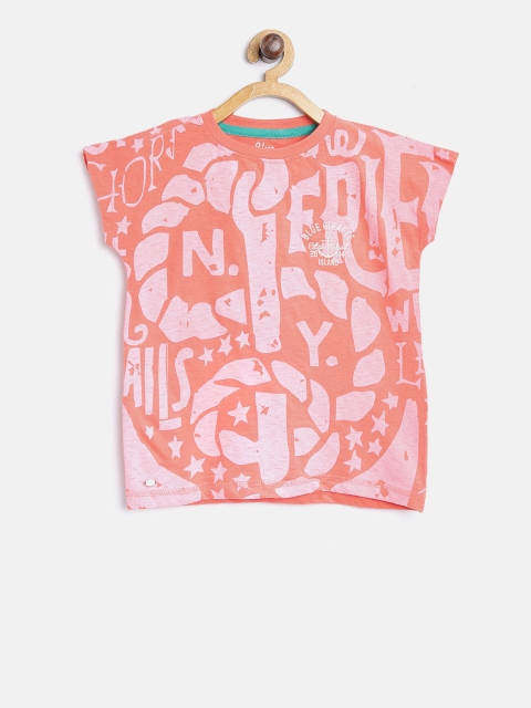 

Blue Giraffe Boys Pink Printed Round Neck T-shirt