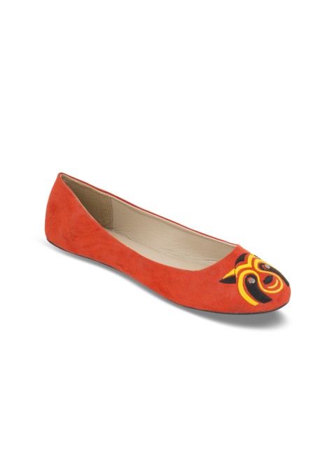 

Chumbak Women Orange Woven Design Synthetic Ballerinas