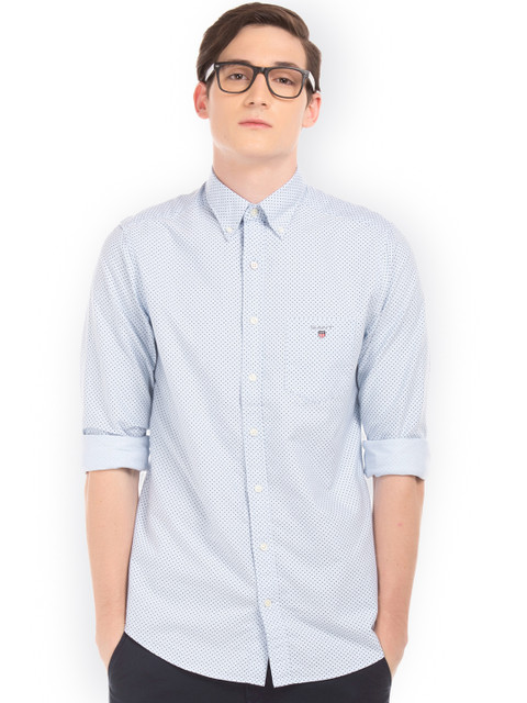 

GANT Men Blue Slim Fit Printed Casual Shirt