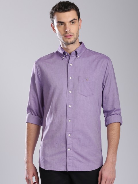 

GANT Men Purple Regular Fit Solid Casual Shirt