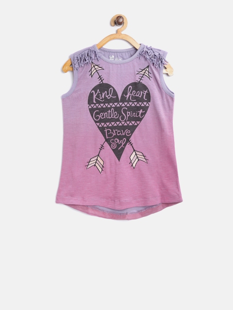 

Blue Giraffe Girls Mauve Printed Ombre Top