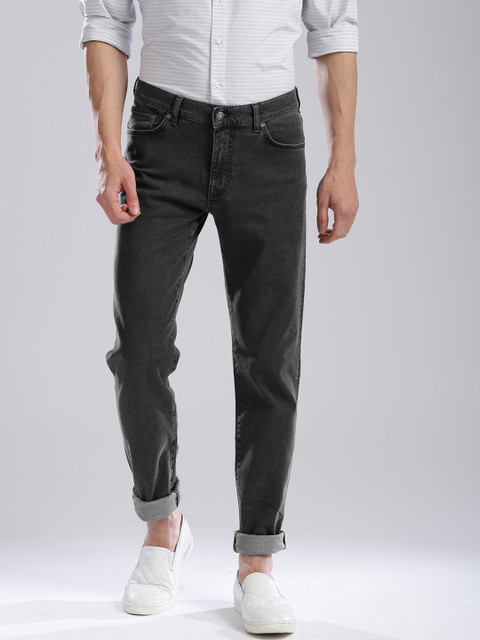 

GANT Men Charcoal Grey Slim Fit Mid-Rise Clean Look Jeans