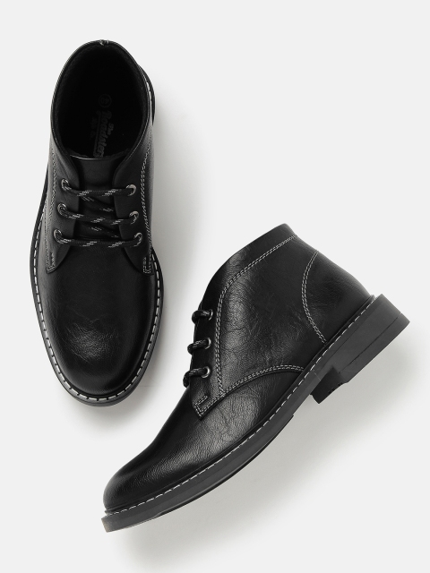 

Roadster Men Black Mid-Top Flat Boots