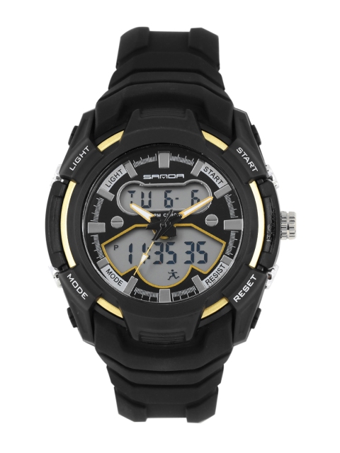 

SANDA Men Black Analogue and Digital Watch S711BKGD