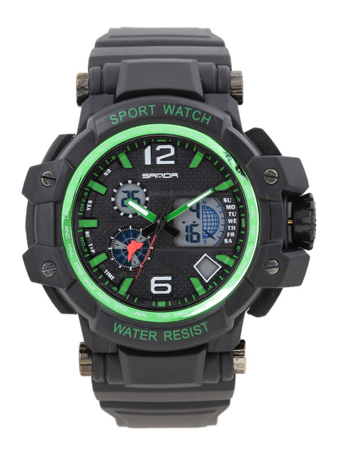 

SANDA Men Black Analogue and Digital Watch S729BKGRN