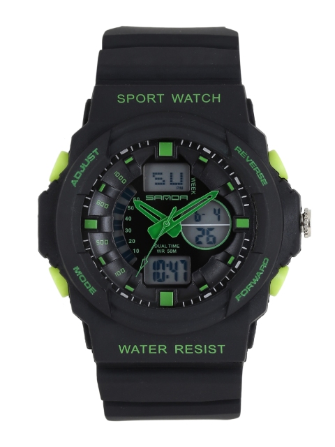 

SANDA Men Black Multifunction Analogue & Digital Watch S241BKGRN