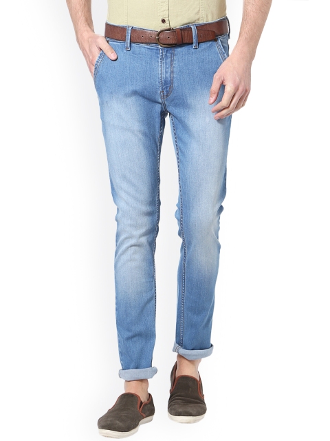 

People Men Blue Slim Fit Mid-Rise Clean Look Stretchable Jeans