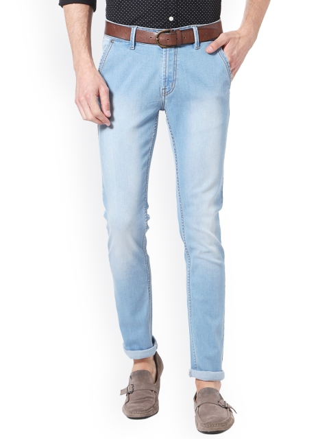 

People Men Blue Slim Fit Mid-Rise Clean Look Stretchable Jeans