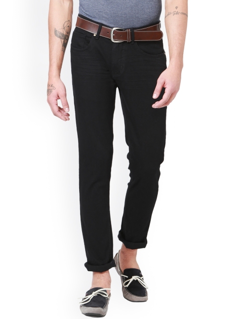 

People Men Black Slim Fit Mid-Rise Clean Look Jeans