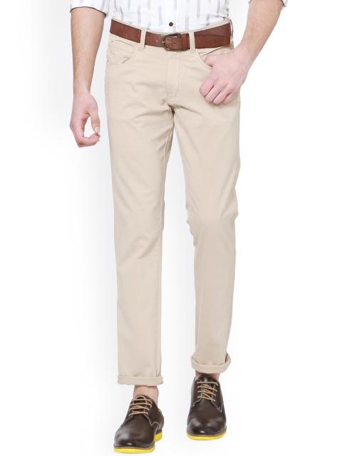 

People Men Beige Slim Fit Solid Chinos