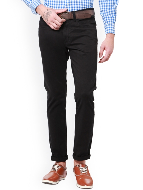 

People Men Black Slim Fit Solid Chinos