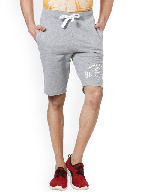 

People Men Grey Solid Slim Fit Regular Shorts