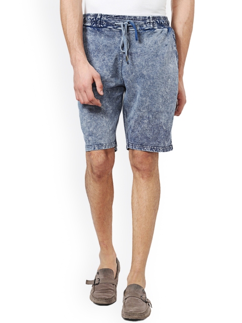 

People Men Blue Washed Slim Fit Regular Shorts