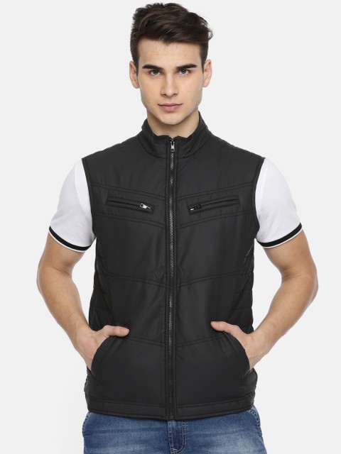 

People Men Black Solid Jacket