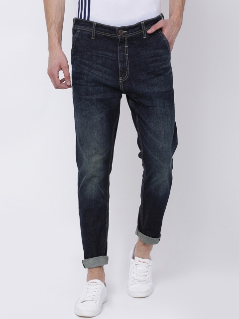 

LOCOMOTIVE Men Blue Tapered Fit Mid-Rise Clean Look Stretchable Jeans