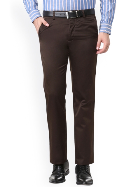 

Allen Solly Men Brown Regular Fit Solid Formal Trousers