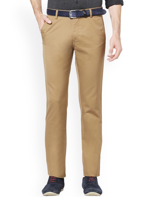 

Allen Solly Men Brown Regular Fit Solid Trousers