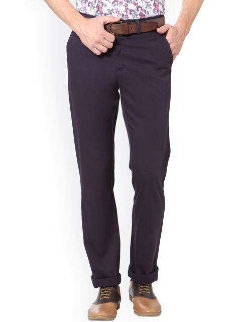 

Allen Solly Men Purple Regular Fit Solid Trousers