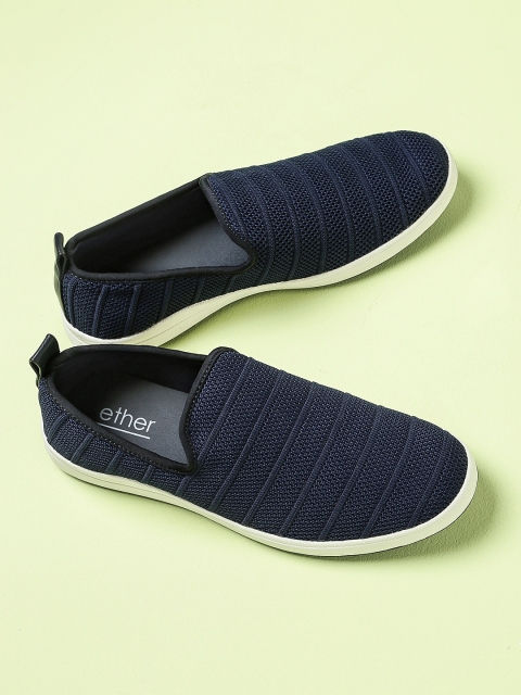 

ether Men Navy Blue Slip-On Sneakers