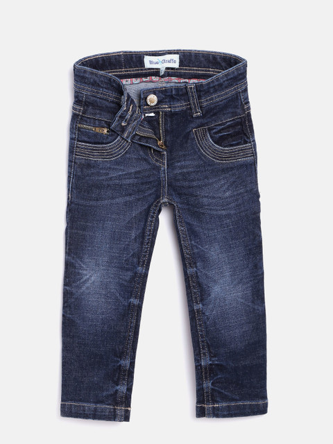 

Blue Giraffe Girls Navy Mid-Rise Clean Look Jeans, Navy blue
