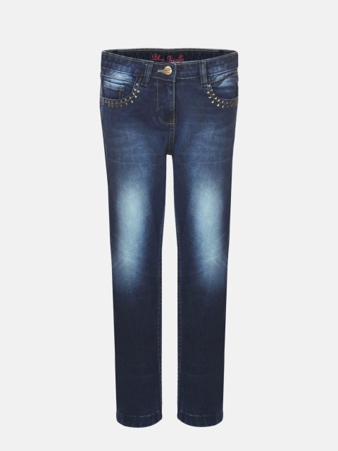 

Blue Giraffe Girls Navy Mid-Rise Clean Look Stretchable Jeans, Navy blue