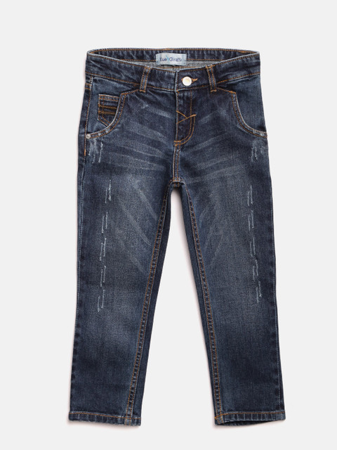 

Blue Giraffe Boys Blue Original Fit Mid-Rise Low Distress Stretchable Jeans