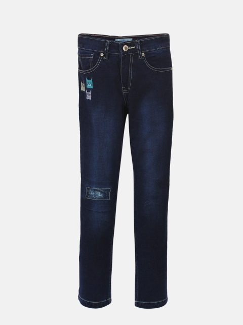 

Blue Giraffe Girls Navy Blue Original Fit Mid-Rise Low Distress Jeans