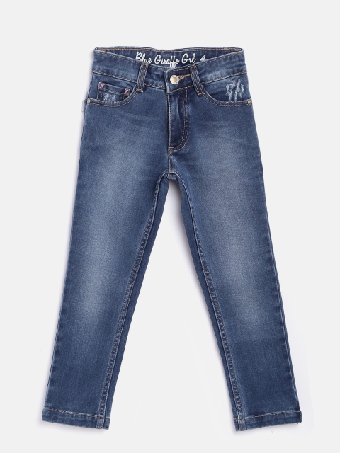 

Blue Giraffe Girls Blue Mid-Rise Low Distress Stretchable Jeans