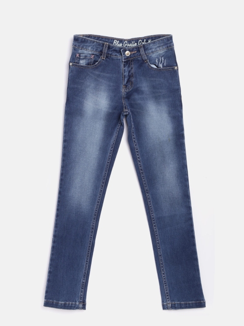 

Blue Giraffe Girls Blue Original Fit Mid-Rise Low Distress Jeans