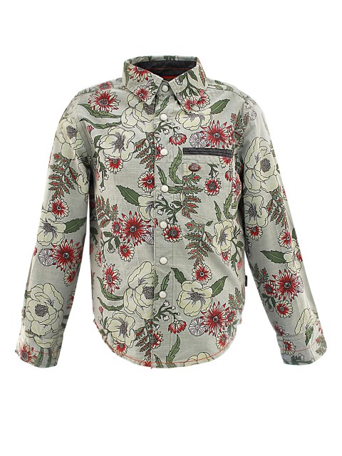 

Blue Giraffe Boys Green Floral Print Casual Shirt
