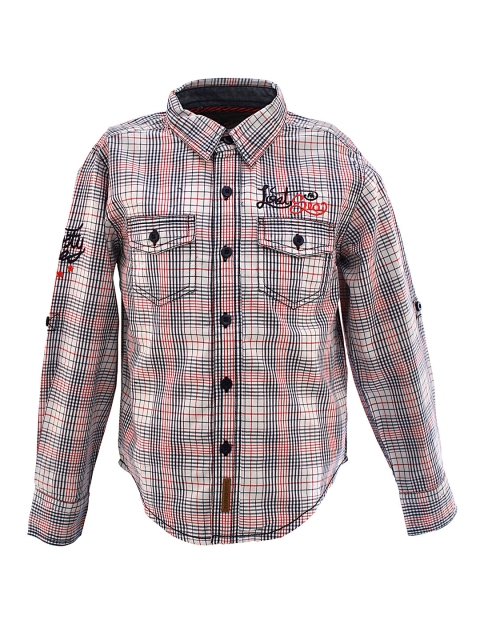 

Blue Giraffe Boys White & Navy Checked Casual Shirt