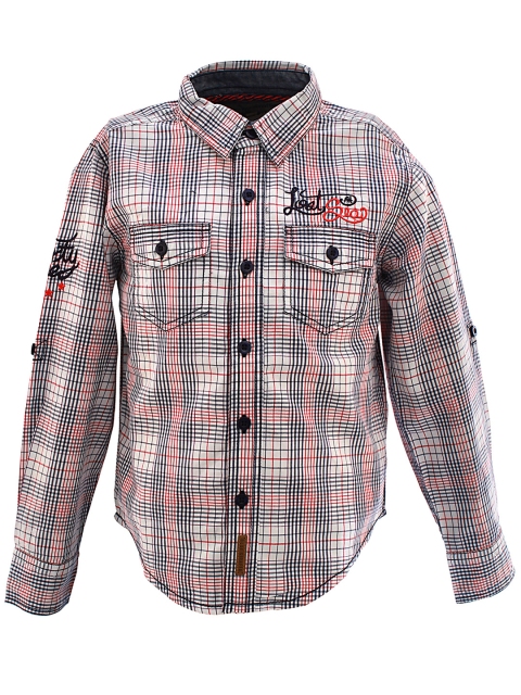

Blue Giraffe Boys White & Navy Checked Casual Shirt