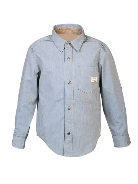 

Blue Giraffe Boys Blue Solid Casual Shirt