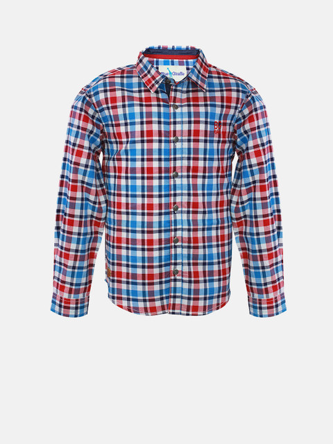 

Blue Giraffe Boys Red & Blue Checked Casual Shirt