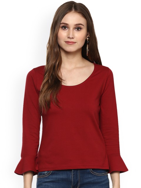 

Harpa Women Maroon Solid Top