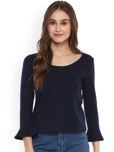 

Harpa Women Navy Blue Solid Top