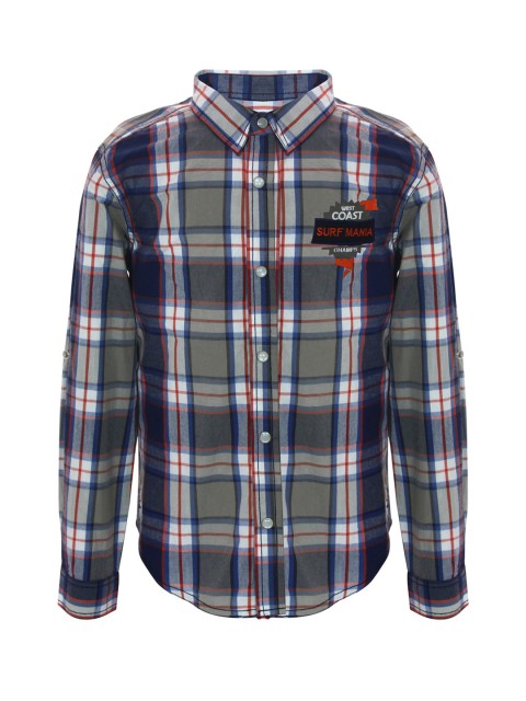 

Blue Giraffe Boys Grey & Blue Checked Casual Shirt
