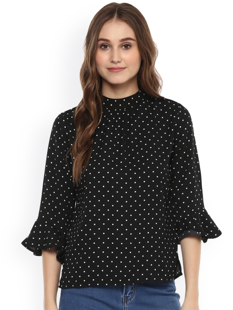 

Harpa Women Black Polka Dot Print Top