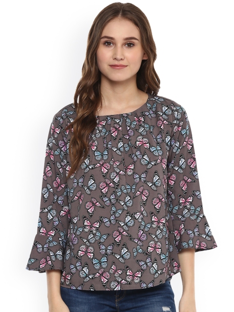 

Harpa Women Grey Printed Top