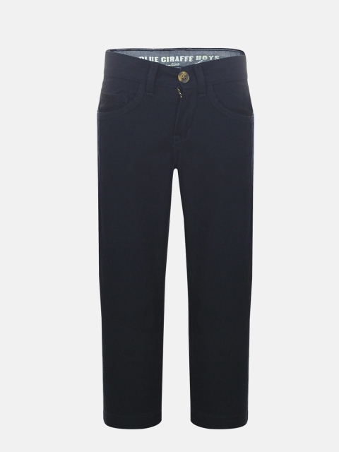 

Blue Giraffe Boys Black Solid Trousers