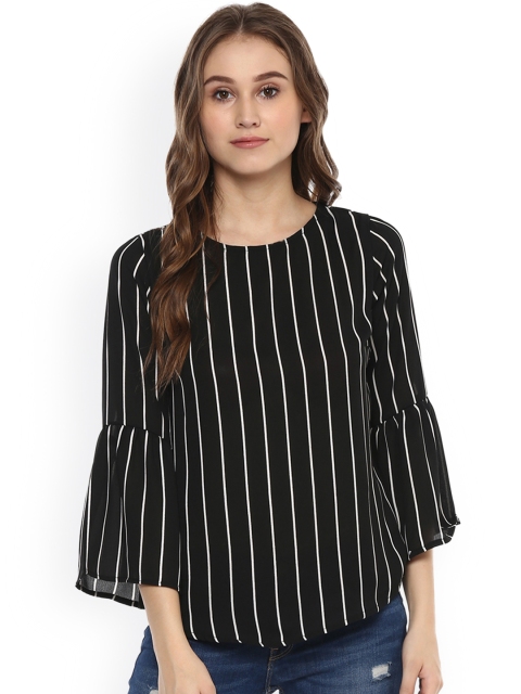 

Harpa Women Black & White Striped Top