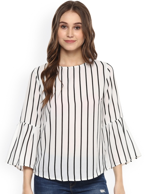 

Harpa Women White & Black Striped Top