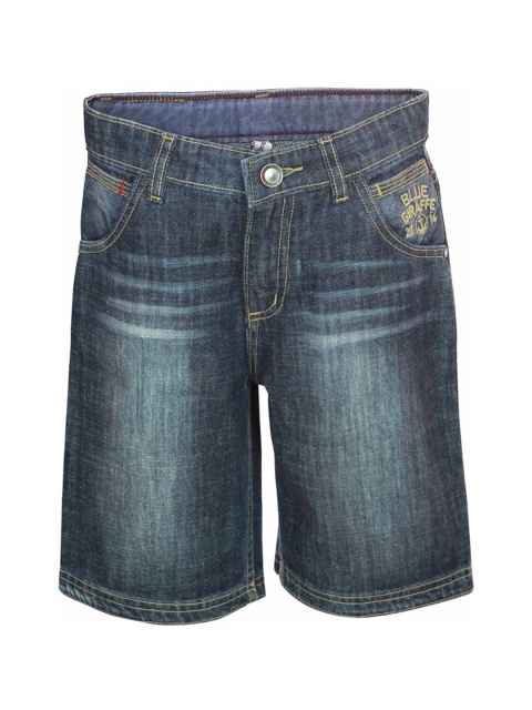 

Blue Giraffe Boys Navy Washed 3/4th Denim Shorts, Navy blue