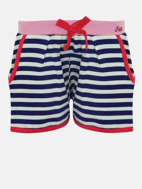 

Blue Giraffe Girls Navy Blue & White Striped Shorts